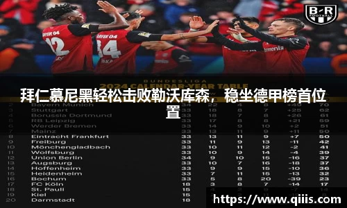 拜仁慕尼黑轻松击败勒沃库森，稳坐德甲榜首位置
